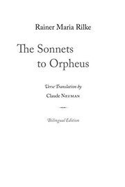 The Sonnets to Orpheus 표지